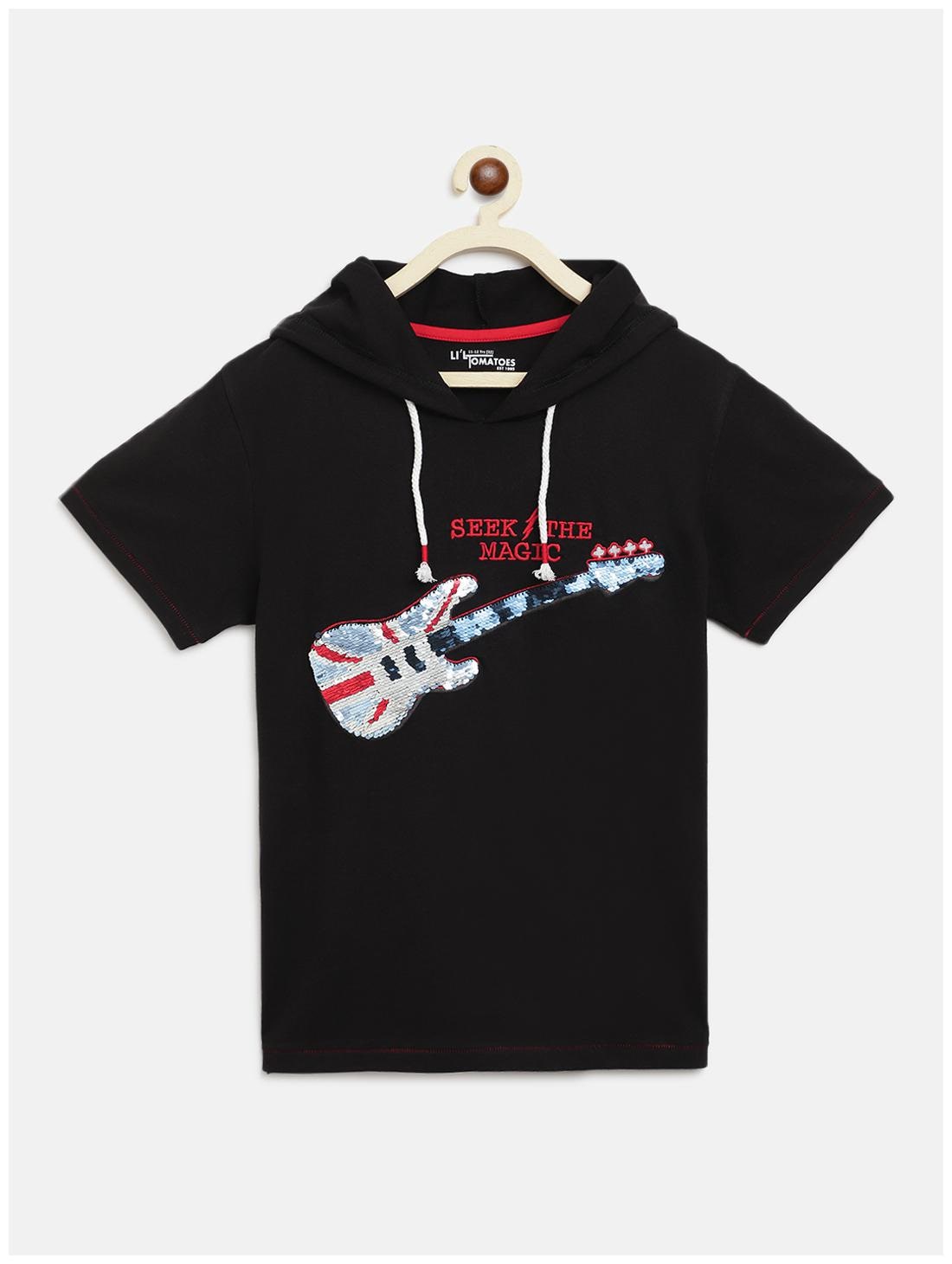 

Li l Tomatoes Boy Cotton Printed T-shirt - Black