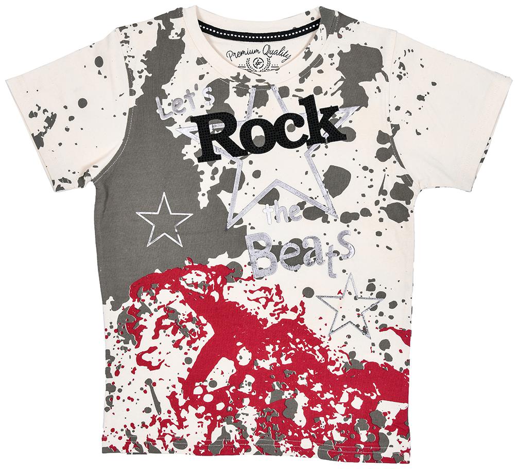

Li l Tomatoes Boy Cotton Printed T-shirt - White