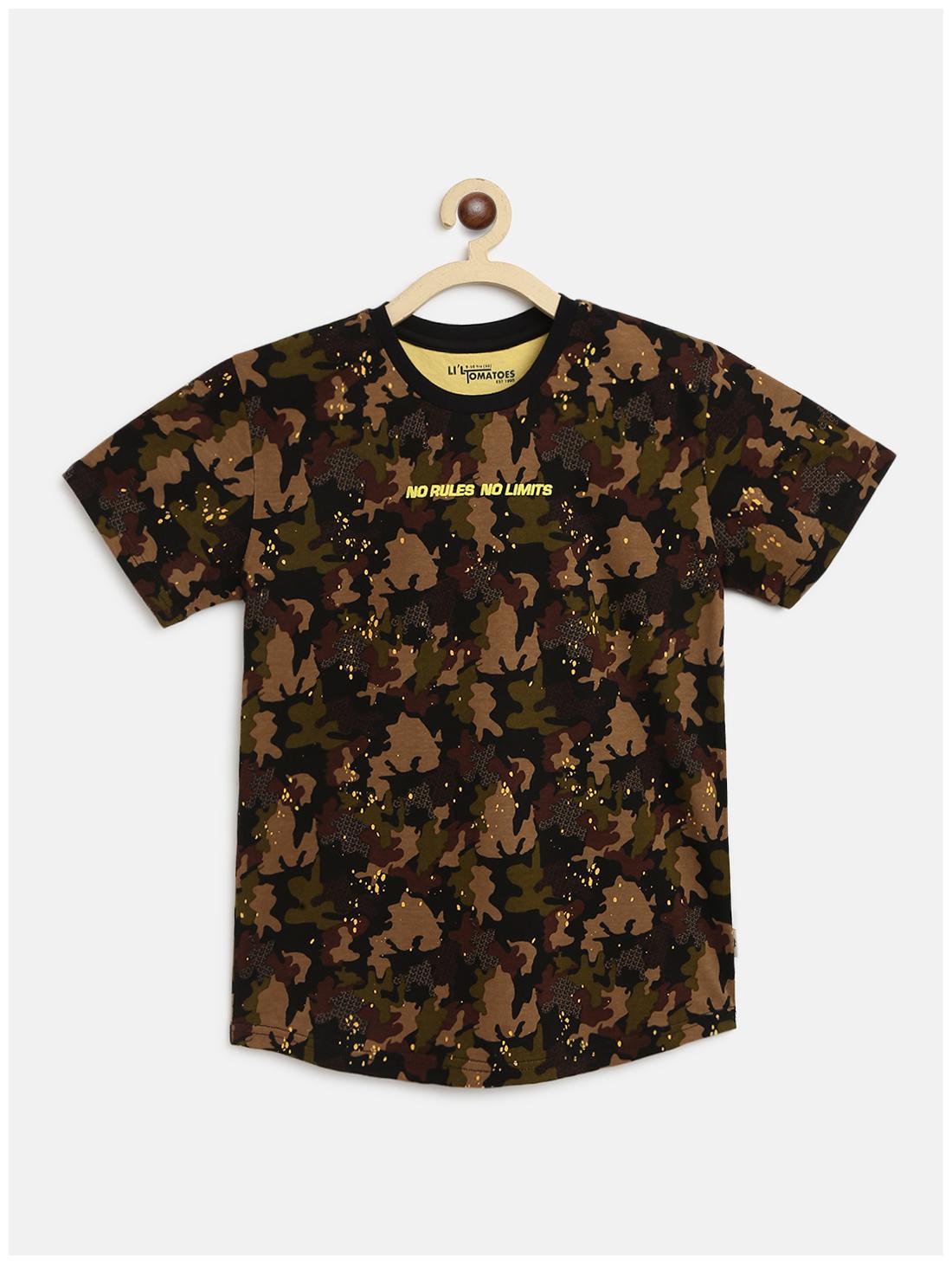 

Li l Tomatoes Boy Cotton Printed T-shirt - Beige