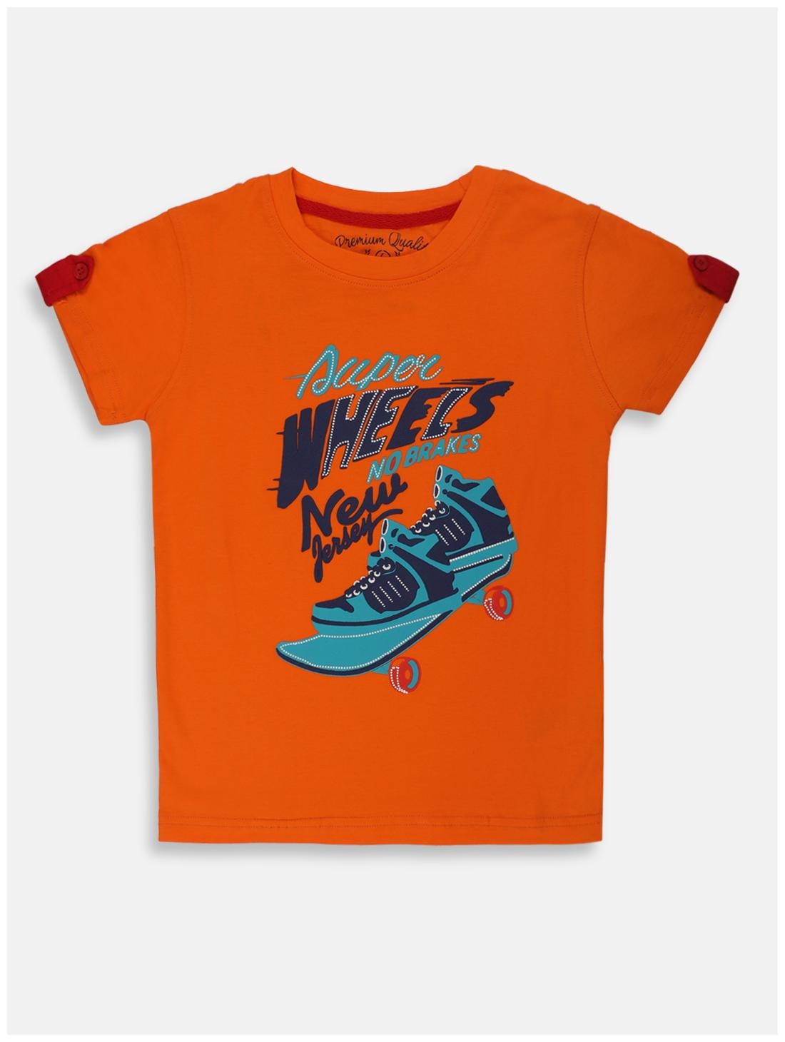 

Li l Tomatoes Cotton Printed T shirt for Baby Boy - Orange