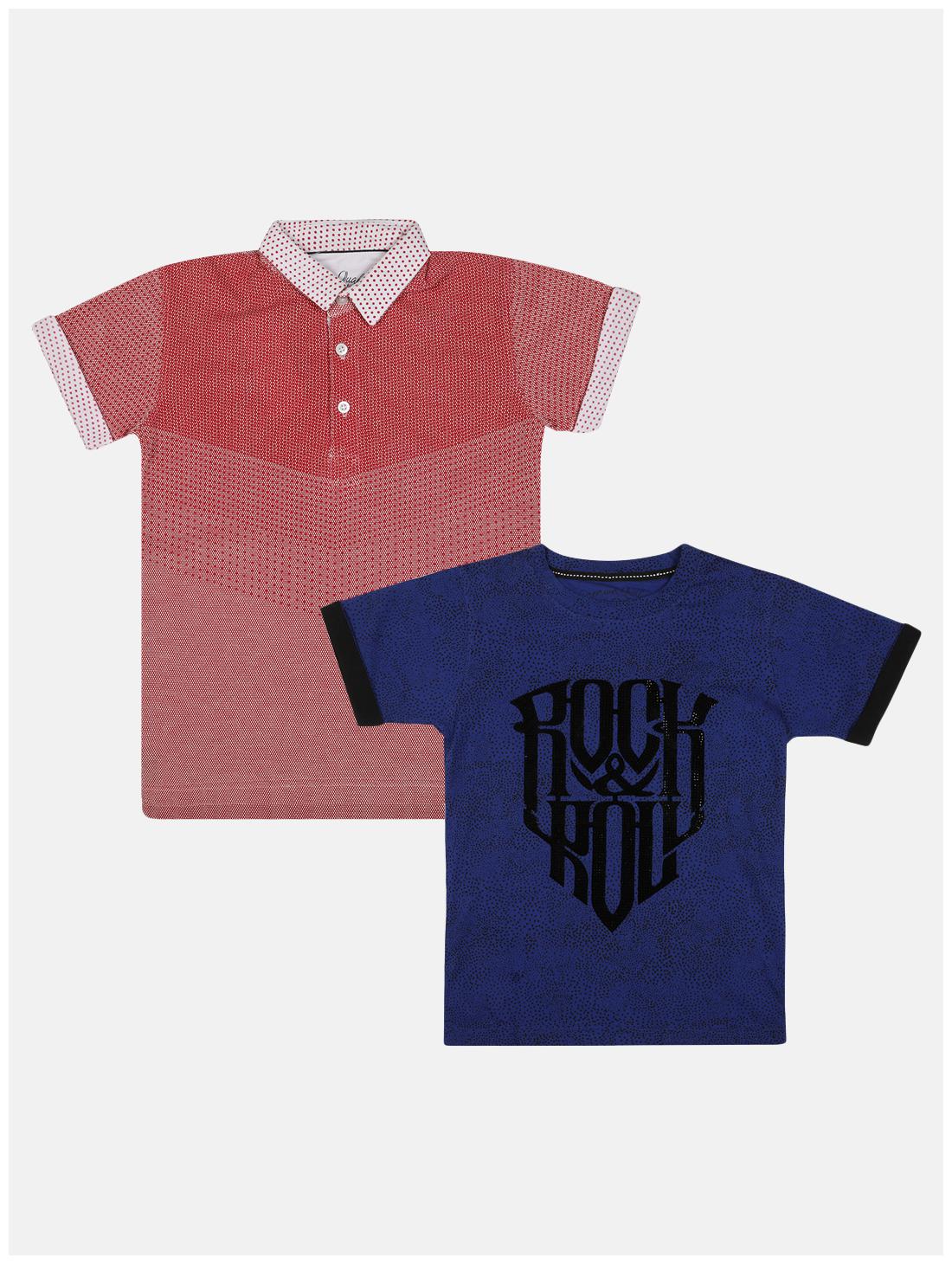 

Li l Tomatoes Boy Cotton Printed T-shirt - Blue Red