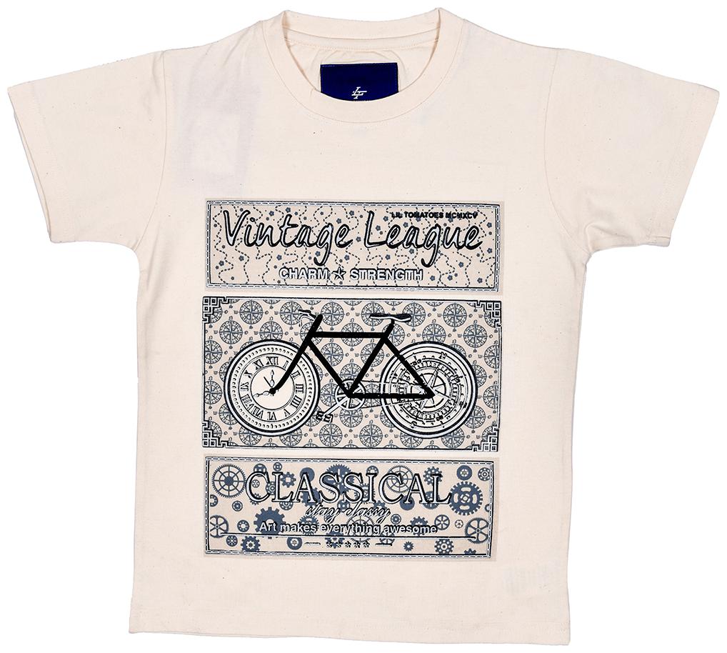 

Li l Tomatoes Boy Cotton Printed T-shirt - White