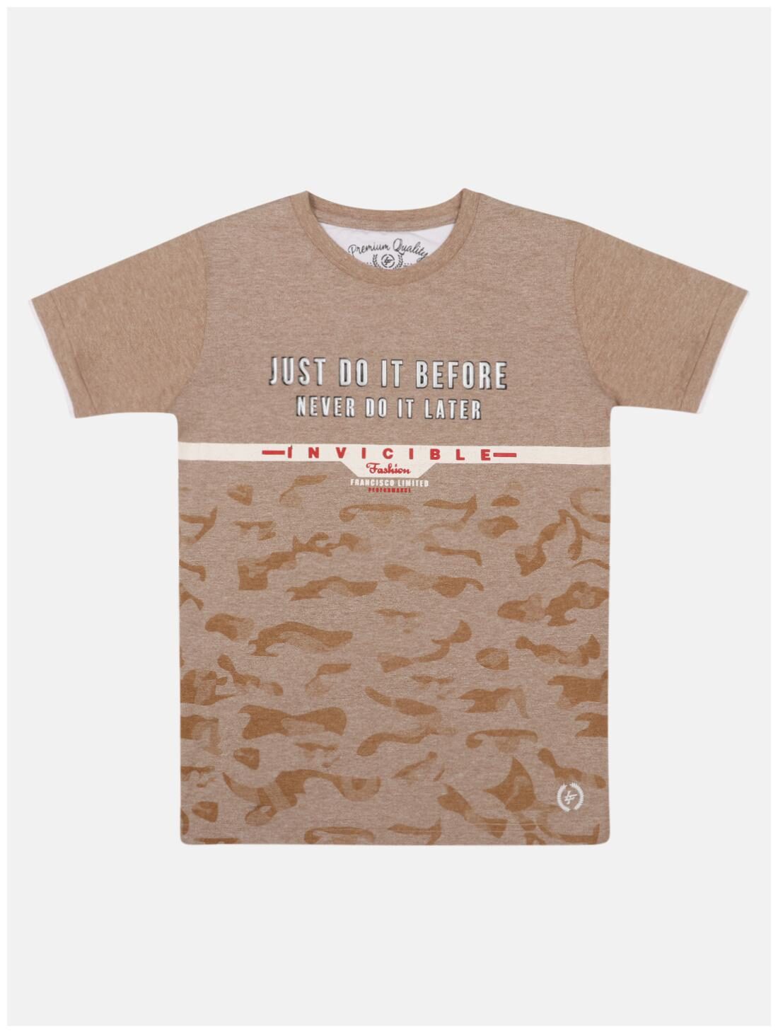 

Li l Tomatoes Boy Cotton Printed T-shirt - Beige