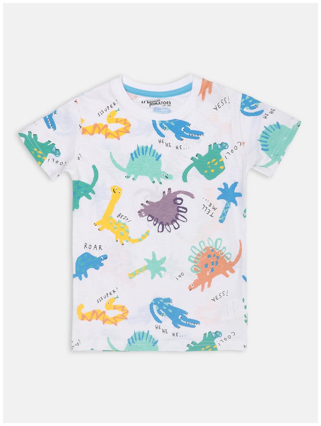 

Li l Tomatoes Boys T-shirt With FREE 3-Ply Face Mask White