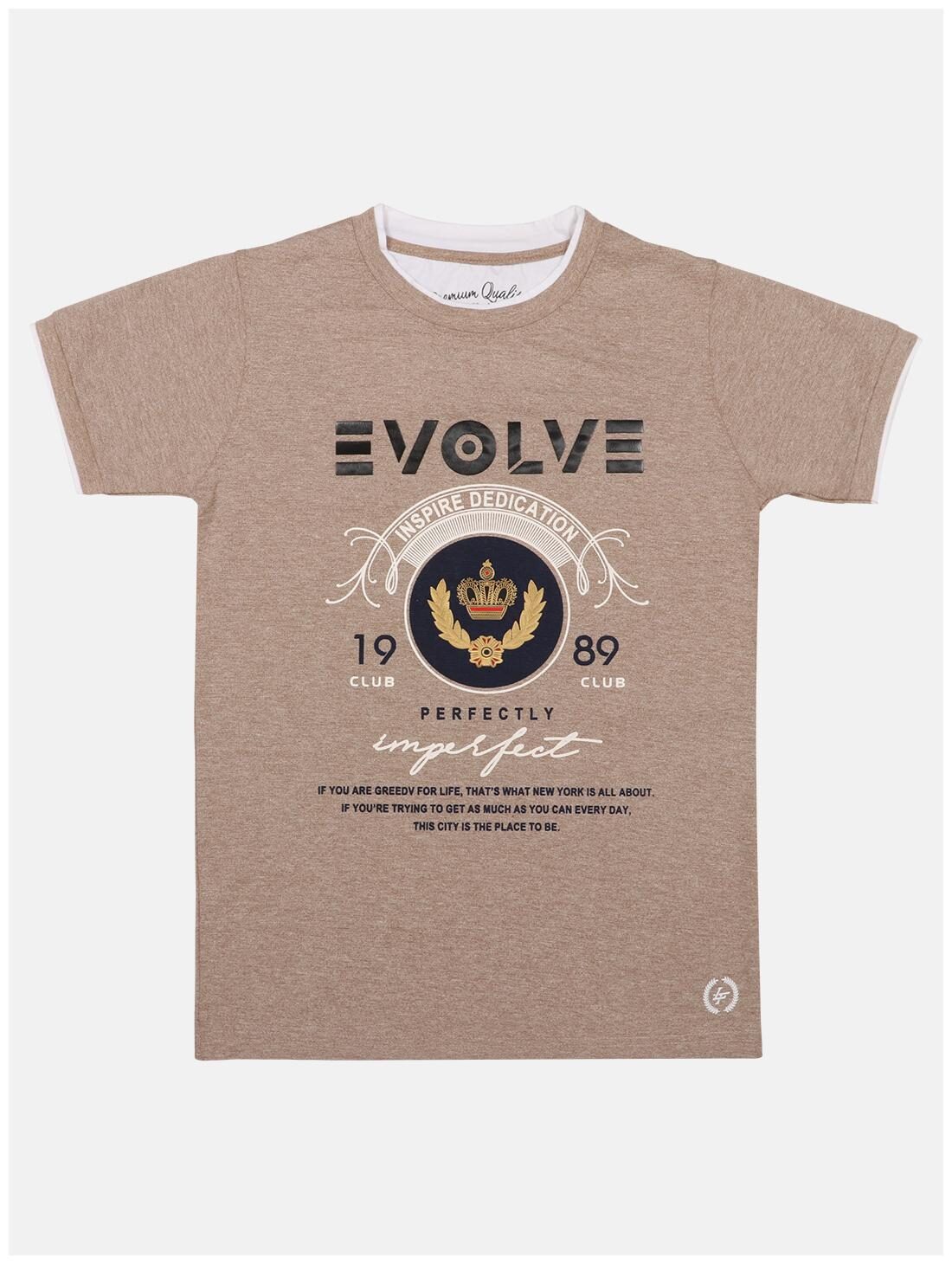 

Li l Tomatoes Boy Cotton Printed T-shirt - Beige