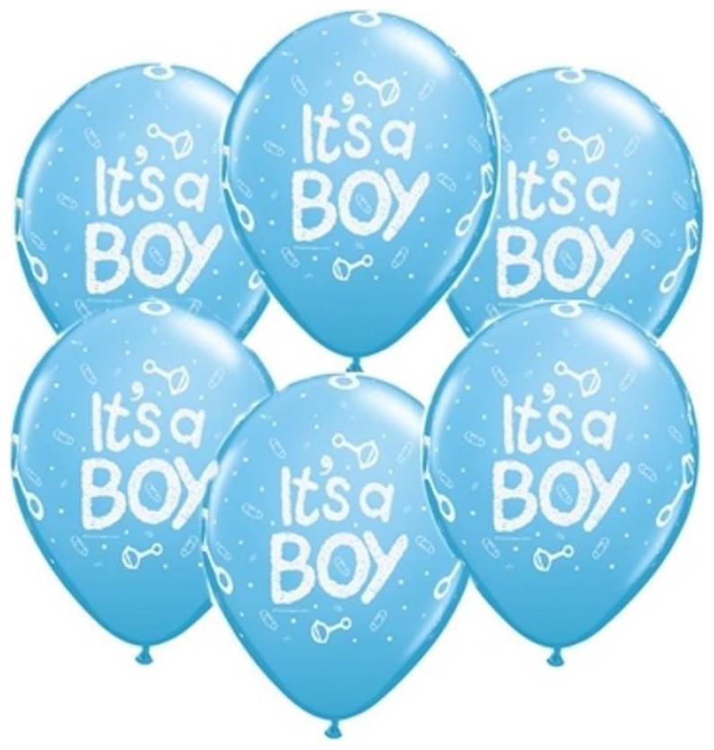 

Light Color BIG Size 12 inch Latex Balloons It s a BOY (Sky Blue Pack of 25)-FREE Birthday Banner
