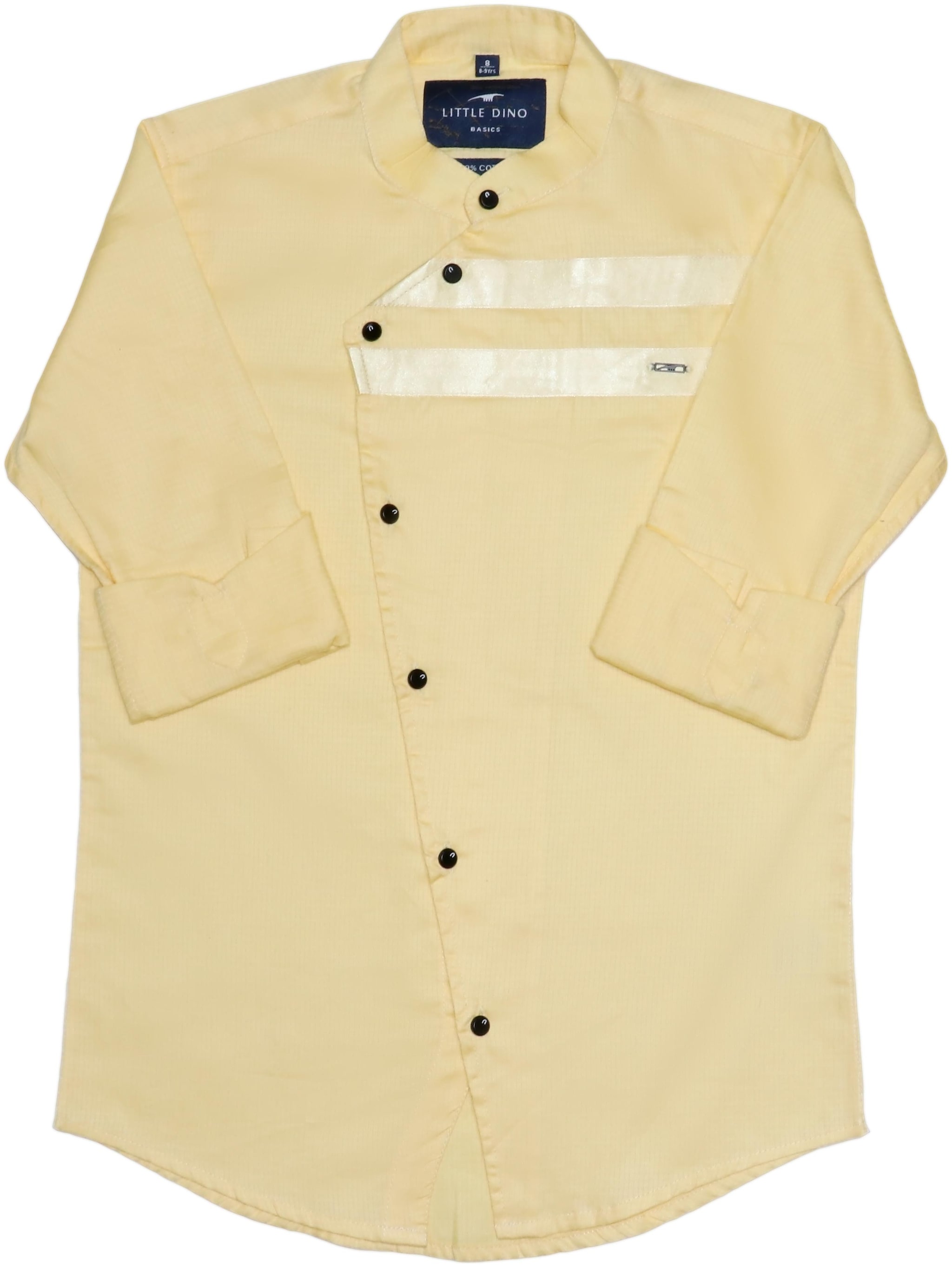 

LITTLE DINO Boy Cotton Solid Shirt Yellow