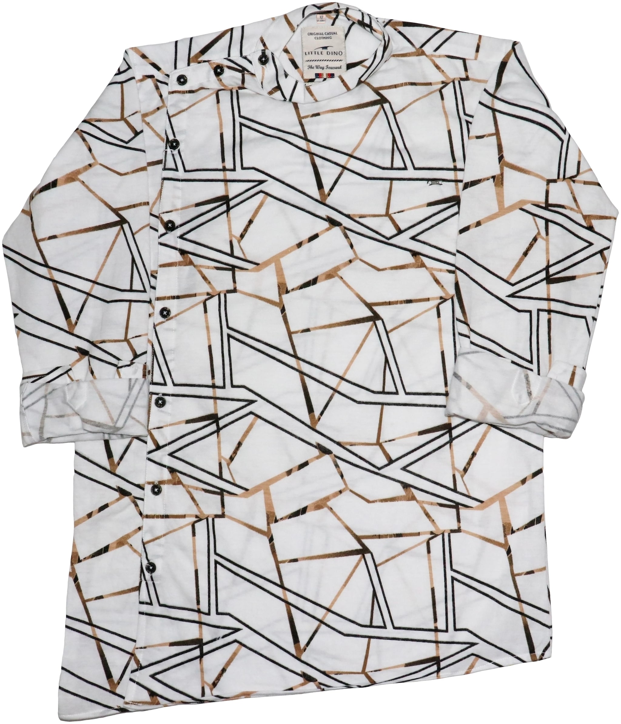 

LITTLE DINO Boy Knitted Printed Shirt White