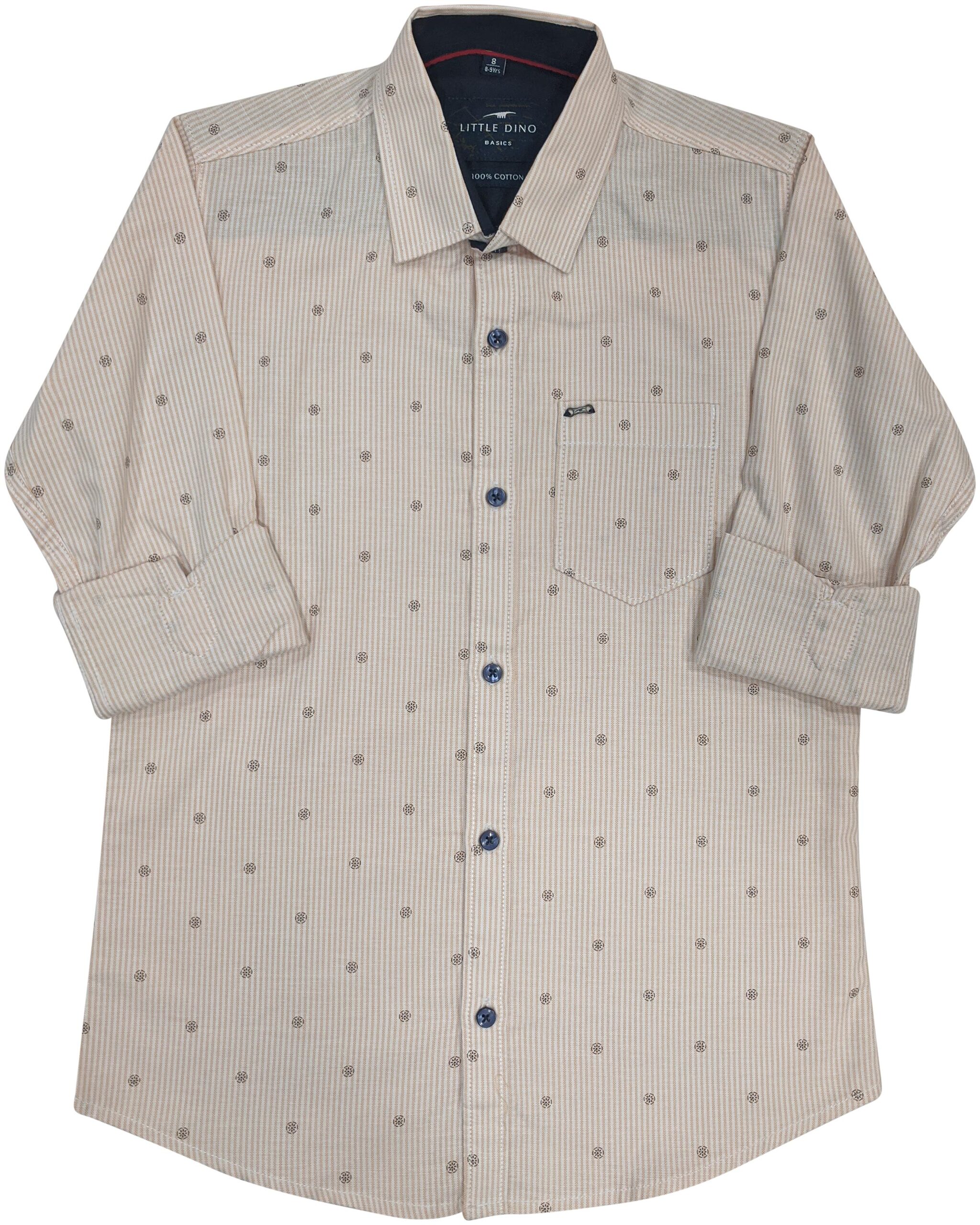 

LITTLE DINO Boy Cotton Printed Shirt Yellow