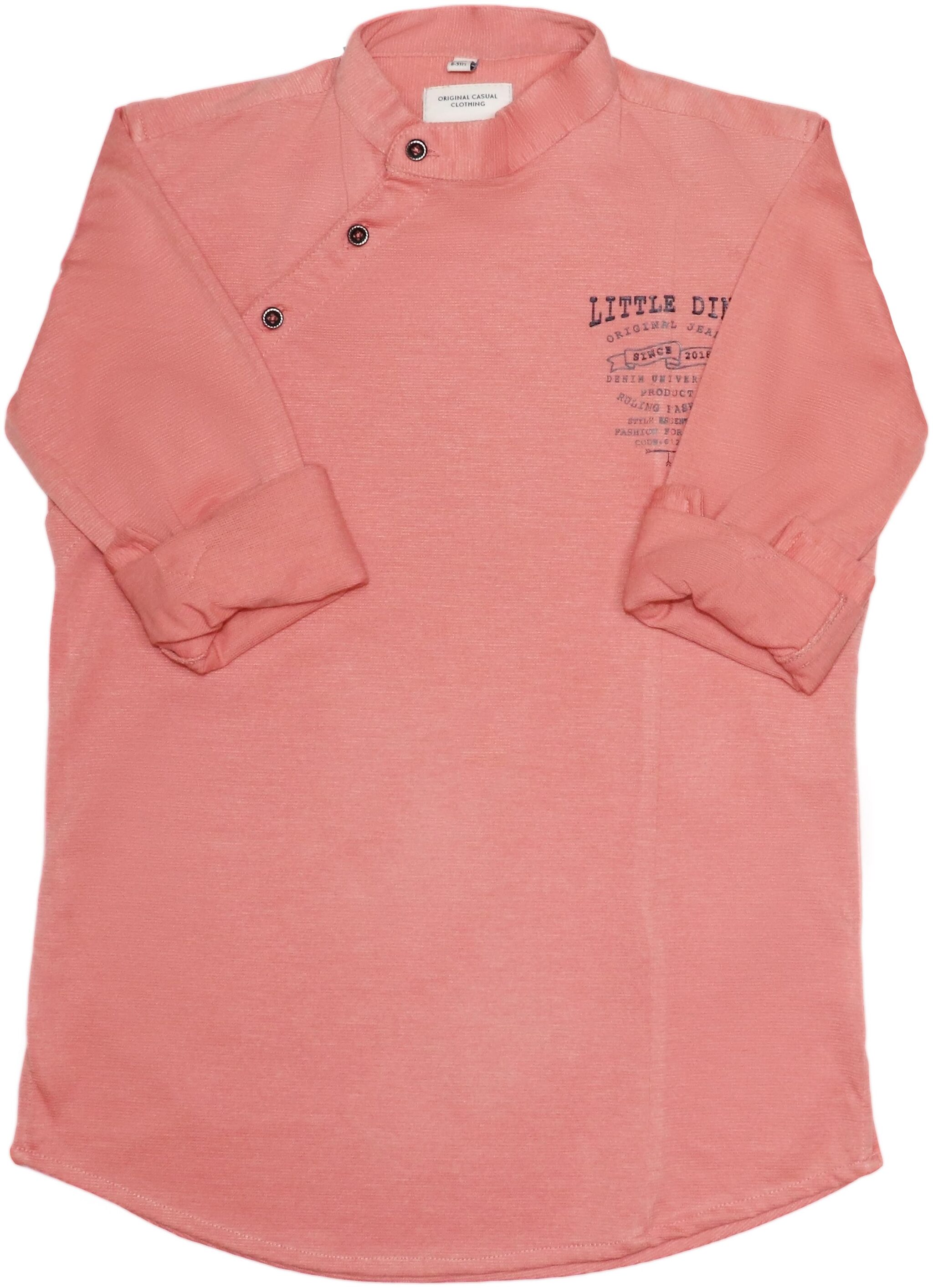 

LITTLE DINO Boy Knitted Printed Shirt Pink
