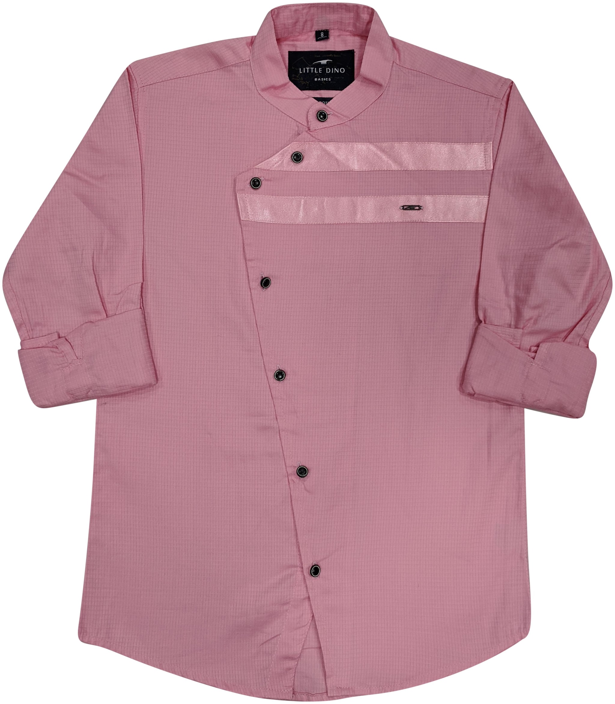 

LITTLE DINO Boy Cotton Solid Shirt Pink