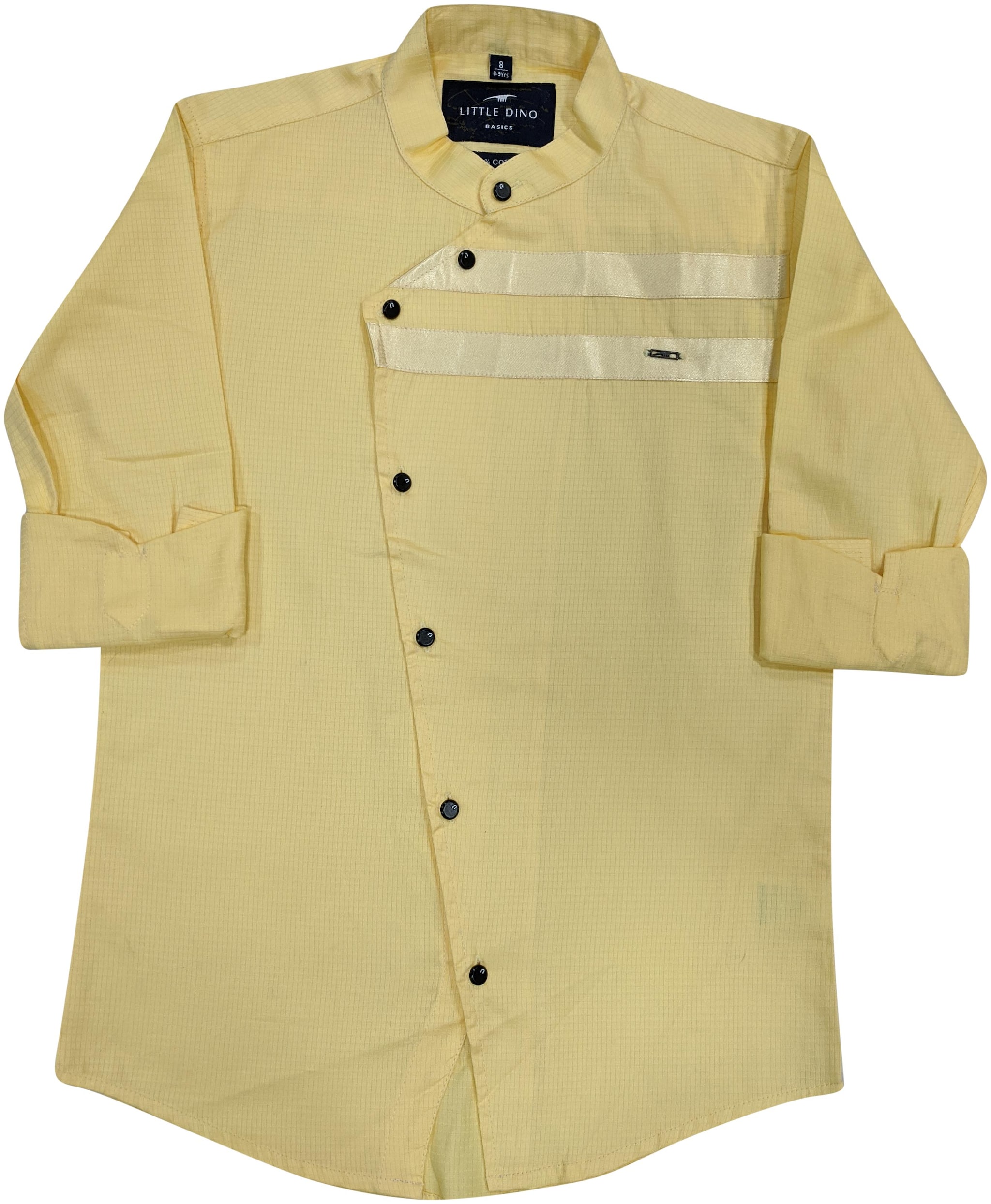 

LITTLE DINO Boy Cotton Solid Shirt Yellow