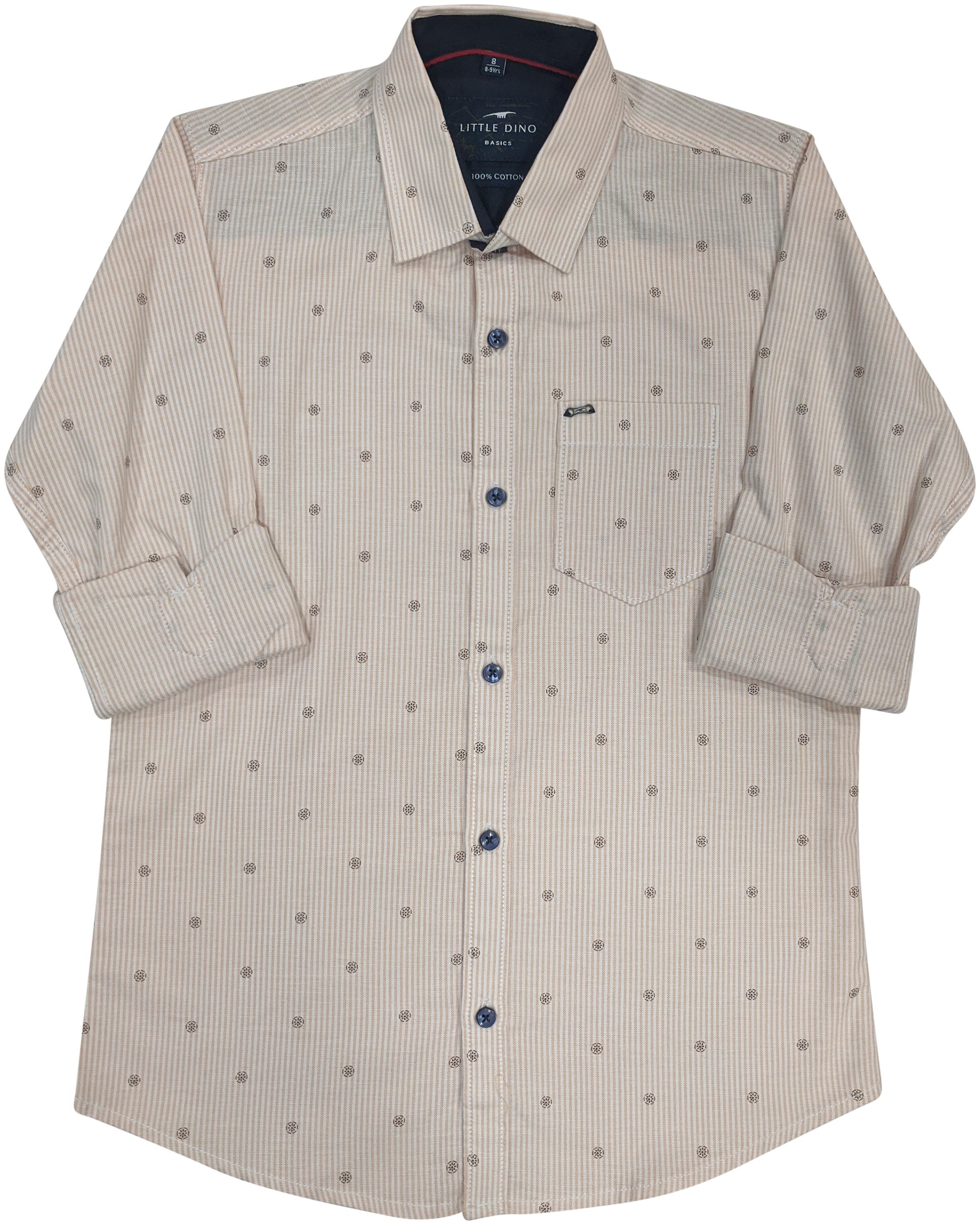 

LITTLE DINO Boy Cotton Printed Shirt Yellow