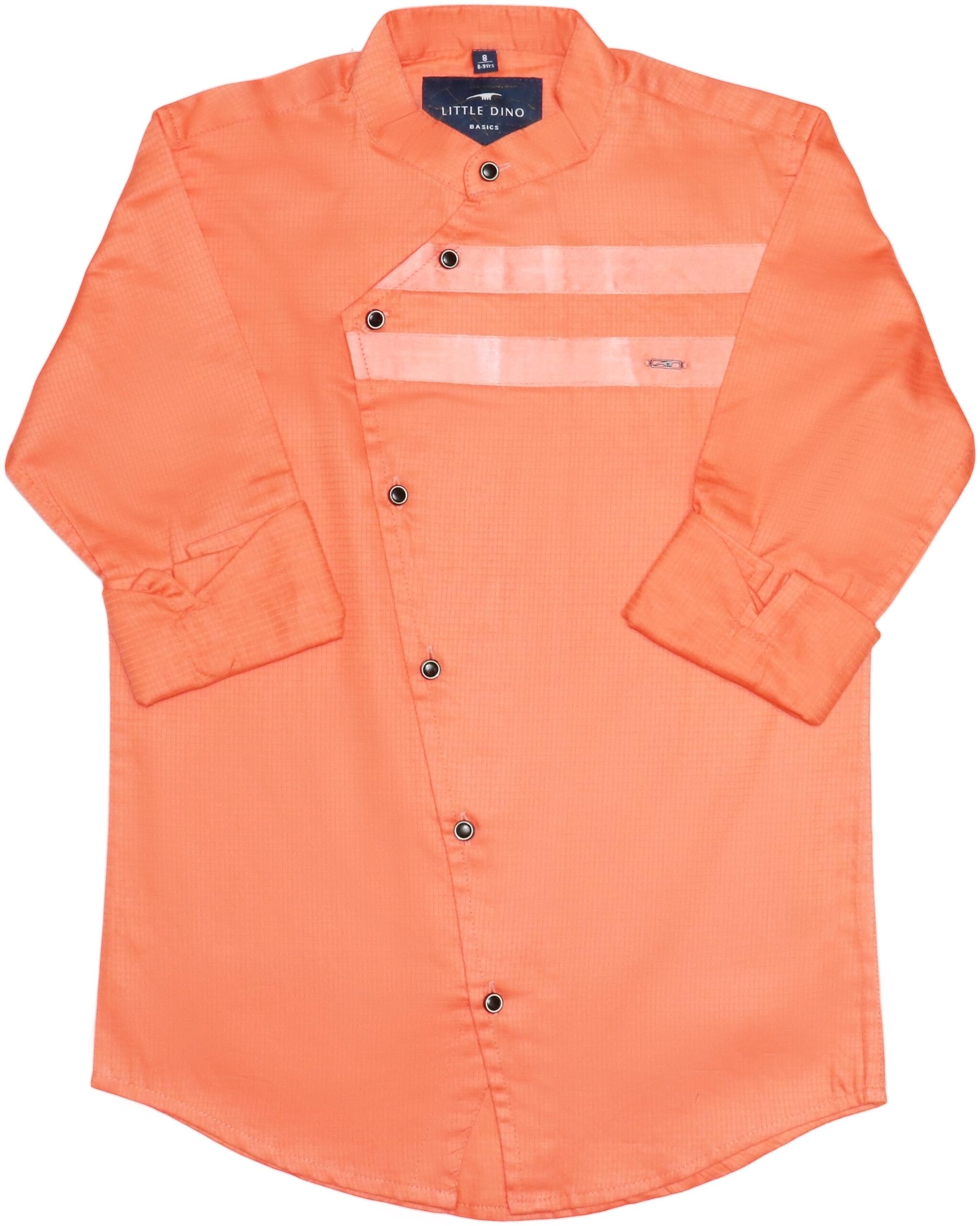 

LITTLE DINO Boy Cotton Solid Shirt Orange