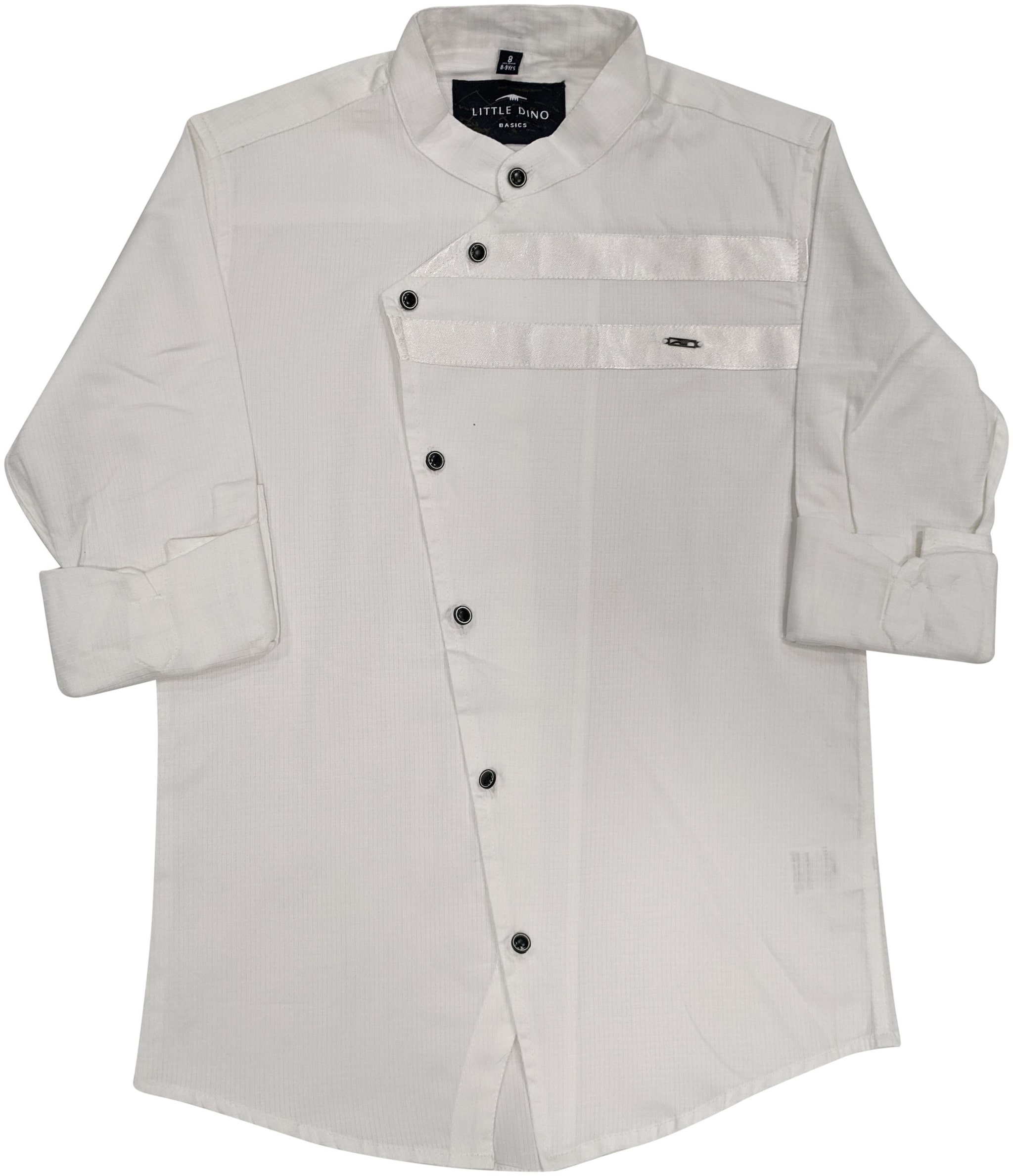 

LITTLE DINO Boy Cotton Solid Shirt White