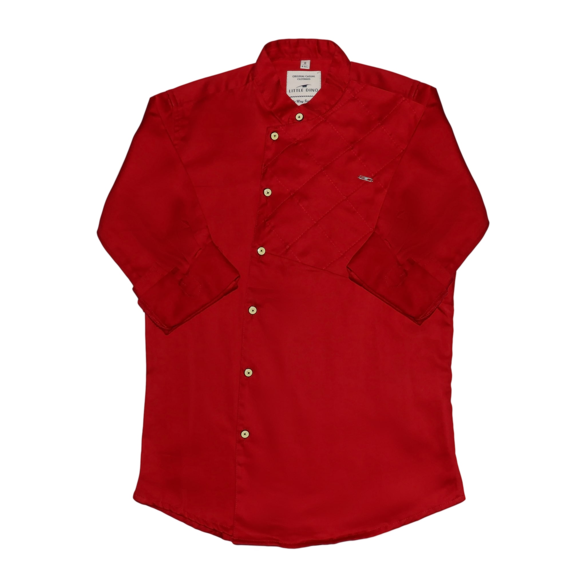 

LITTLE DINO Boy Cotton blend Solid Shirt Red