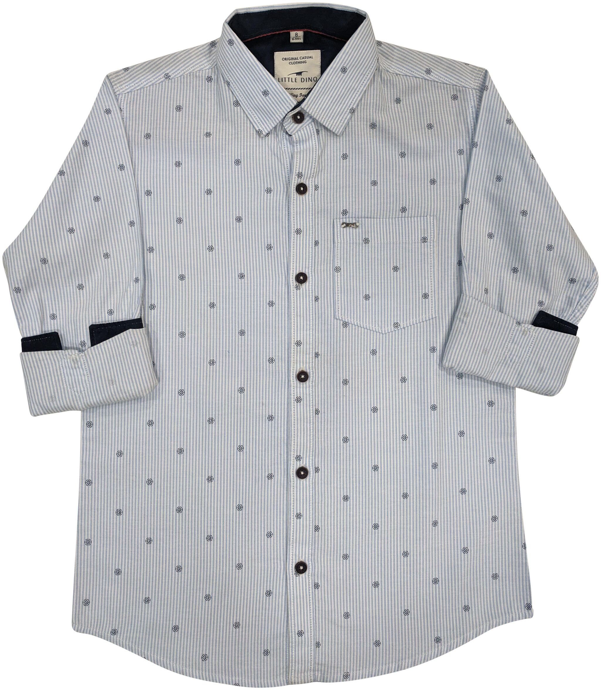 

LITTLE DINO Boy Cotton Printed Shirt Purple