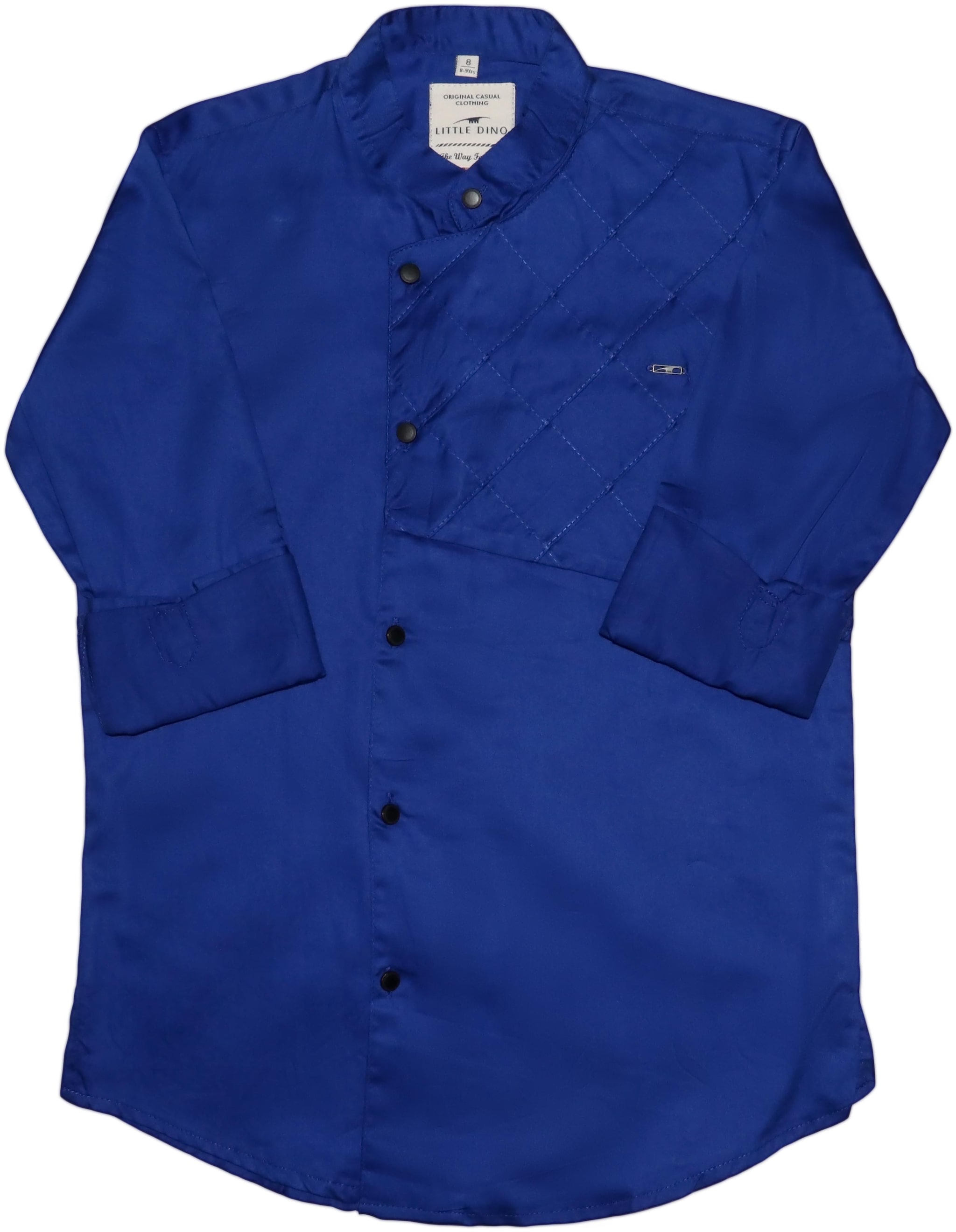 

LITTLE DINO Boy Cotton blend Solid Shirt Blue