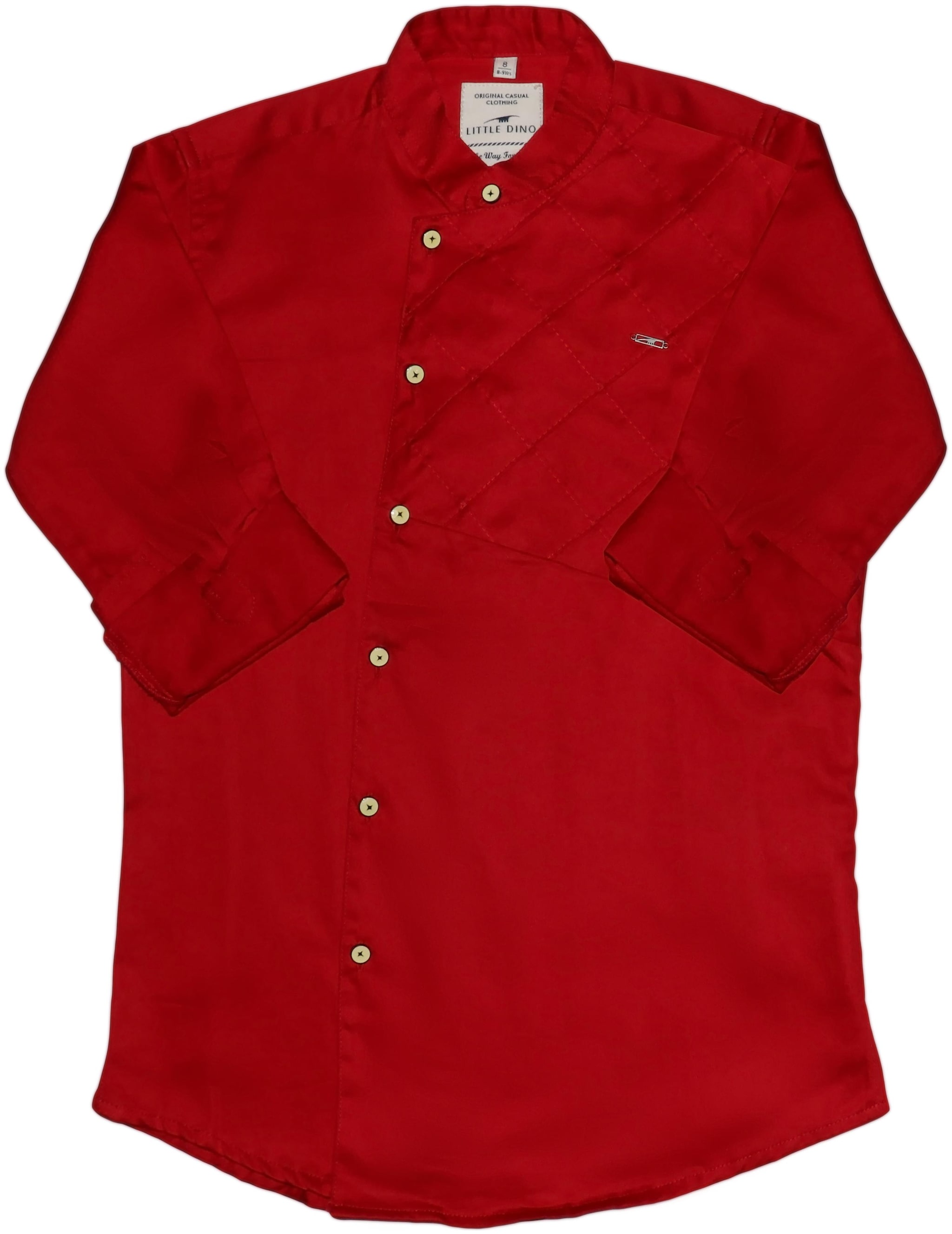 

LITTLE DINO Boy Cotton blend Solid Shirt Red