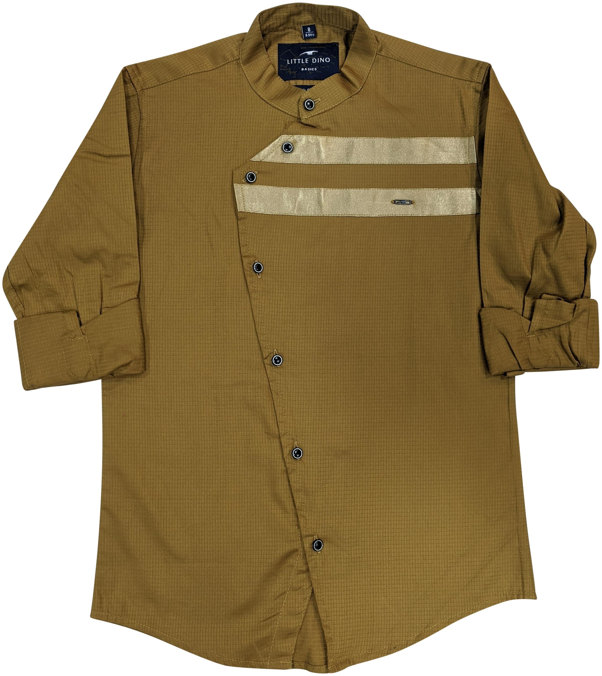 

LITTLE DINO Boy Cotton Solid Shirt Brown