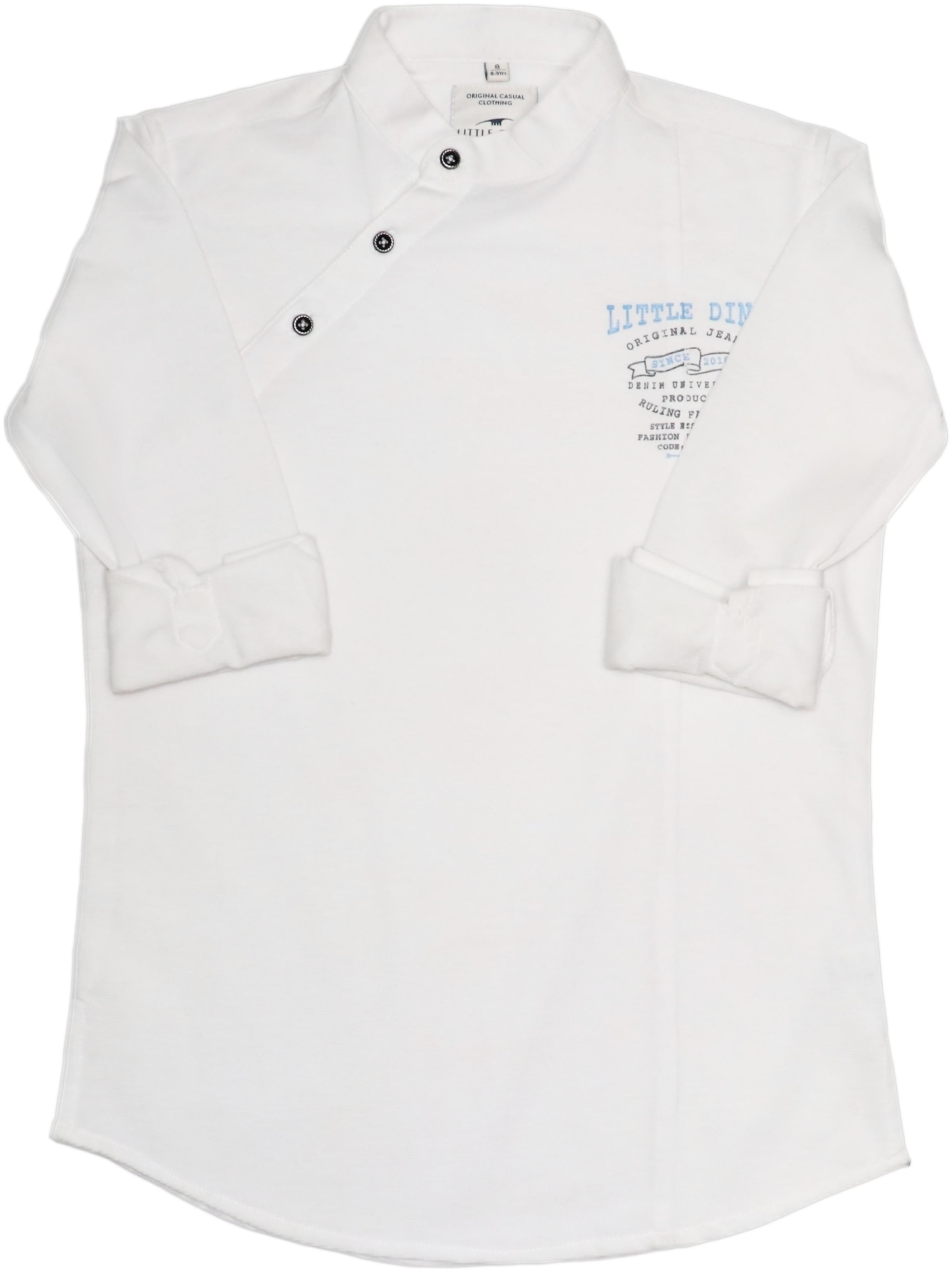 

LITTLE DINO Boy Knitted Printed Shirt White
