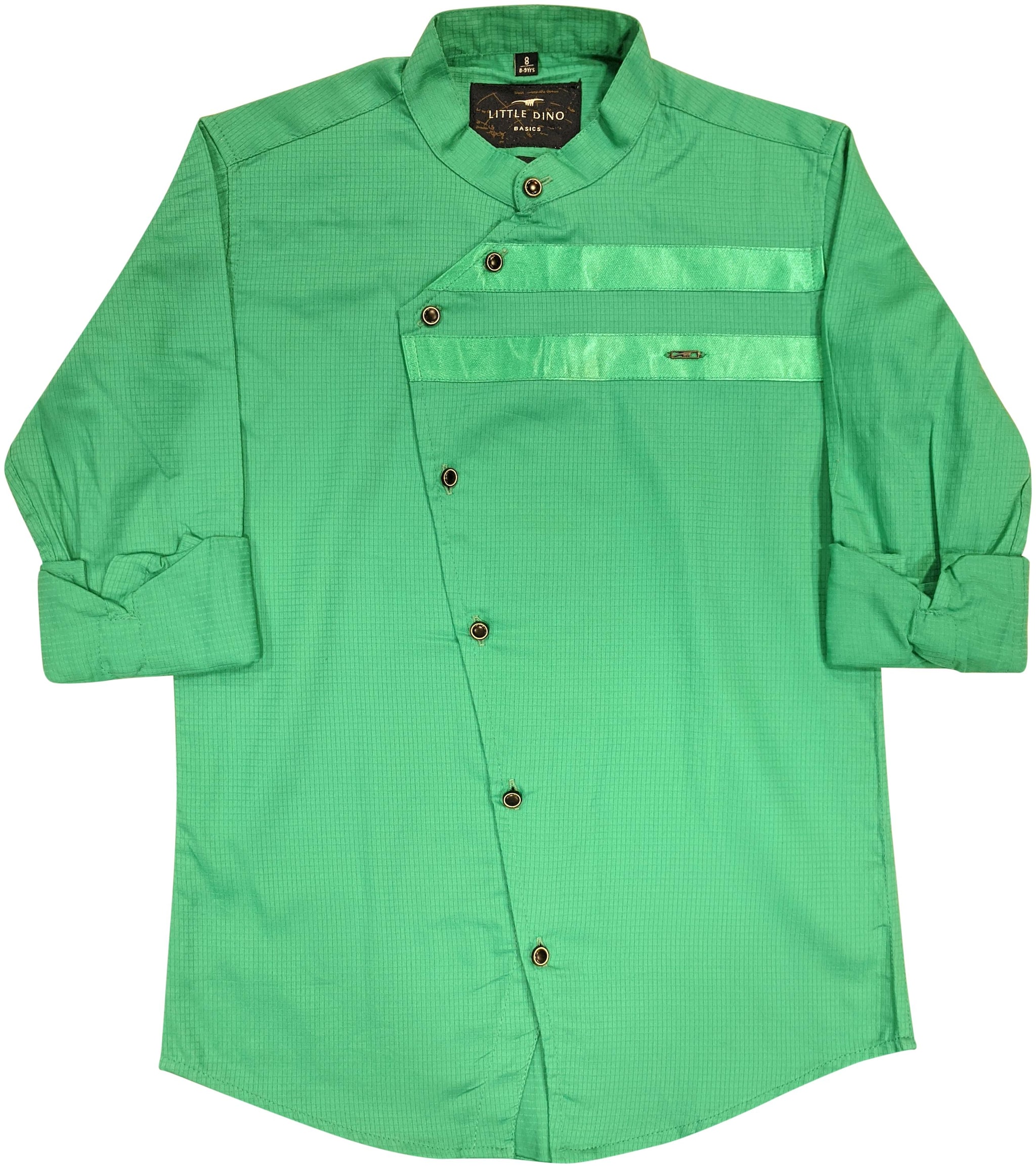 

LITTLE DINO Boy Cotton Solid Shirt Green