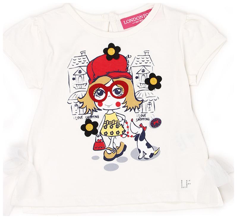

London Fog Cotton Printed T shirt for Baby Girl - White