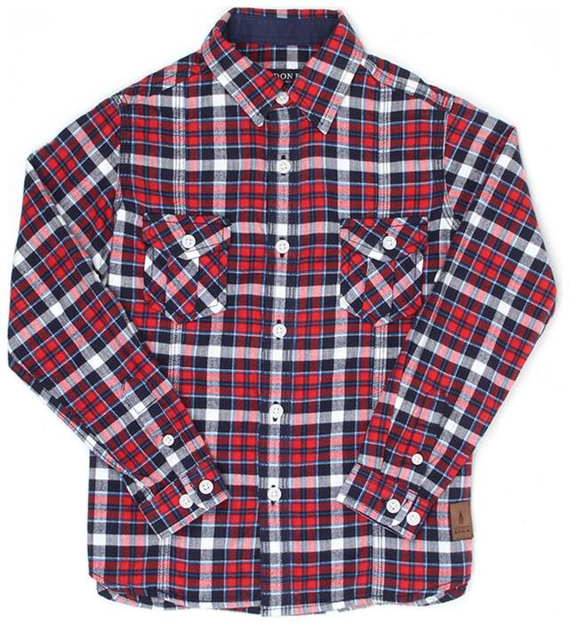 London Fog Boy Cotton Solid Shirt Brown