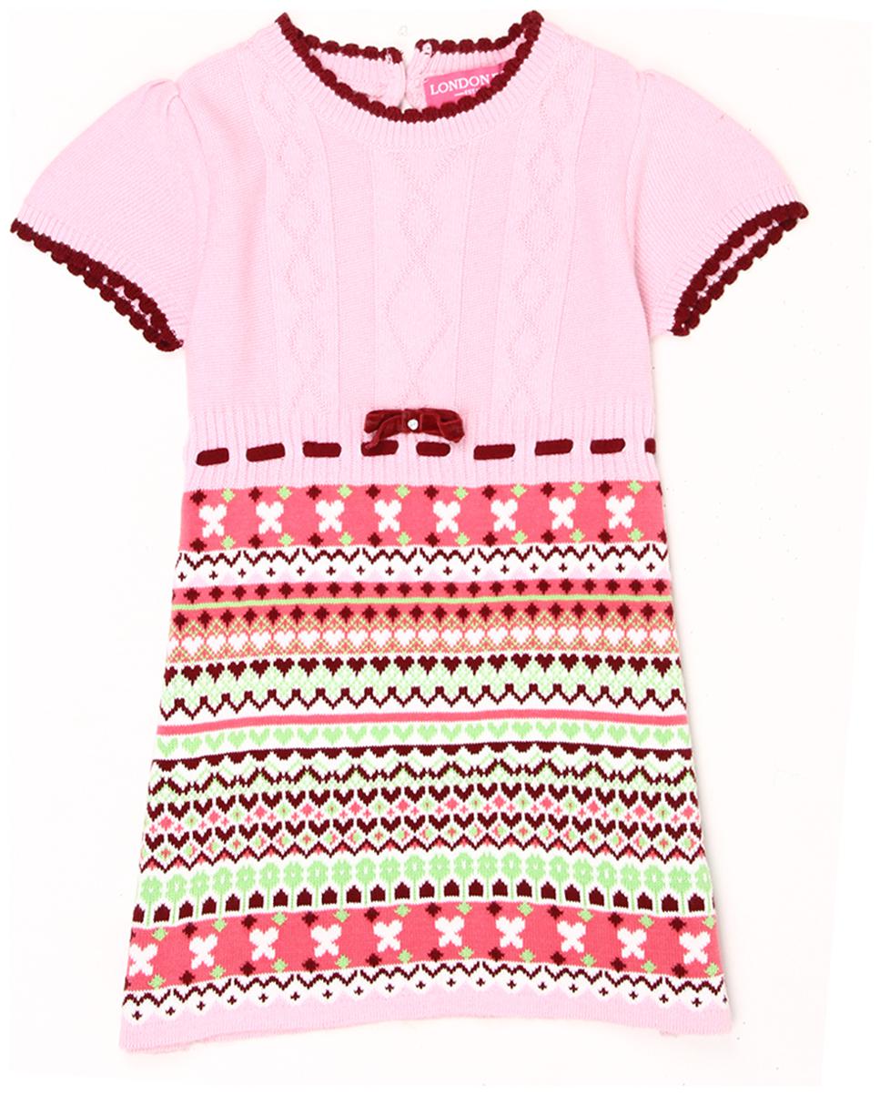 

London Fog Baby girl Cotton Printed Princess frock - Pink