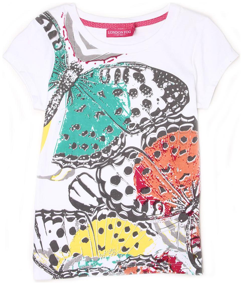 

London Fog Girl Cotton Printed Top - White