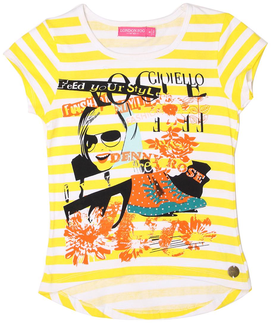 

London Fog Girl Polyester Striped Top - Yellow