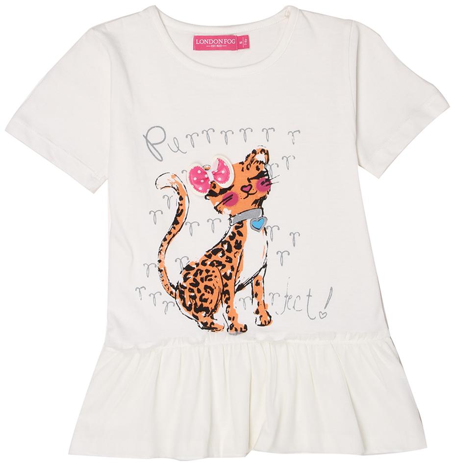 

London Fog Girl Cotton Solid Top - White