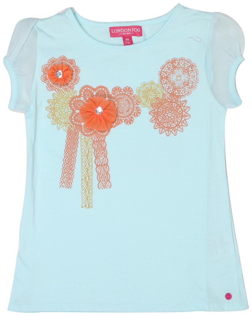 

London Fog Girl Cotton Printed Top - Blue