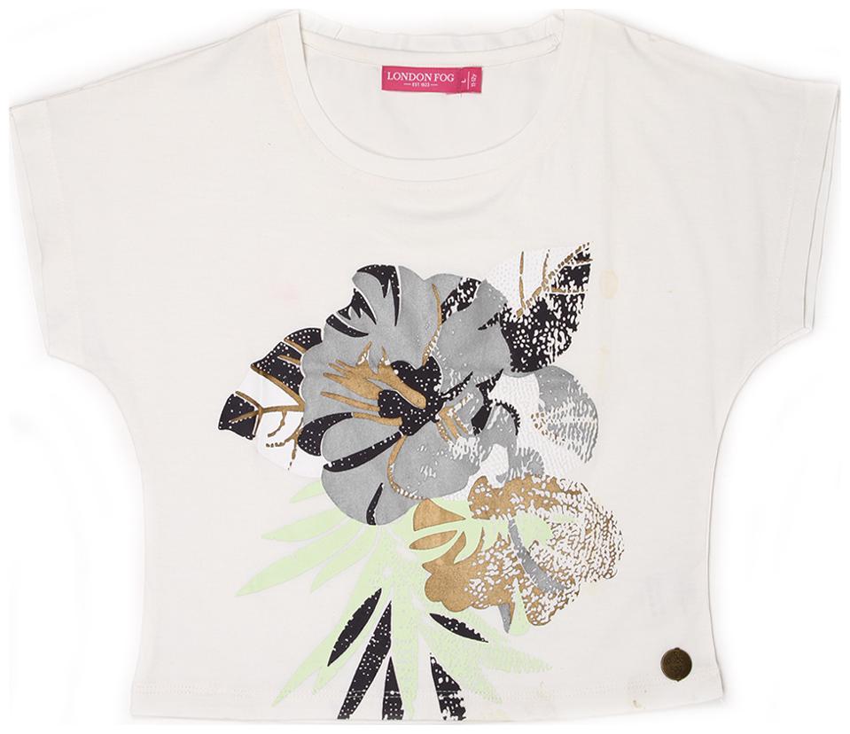

London Fog Girl Cotton Solid Top - White