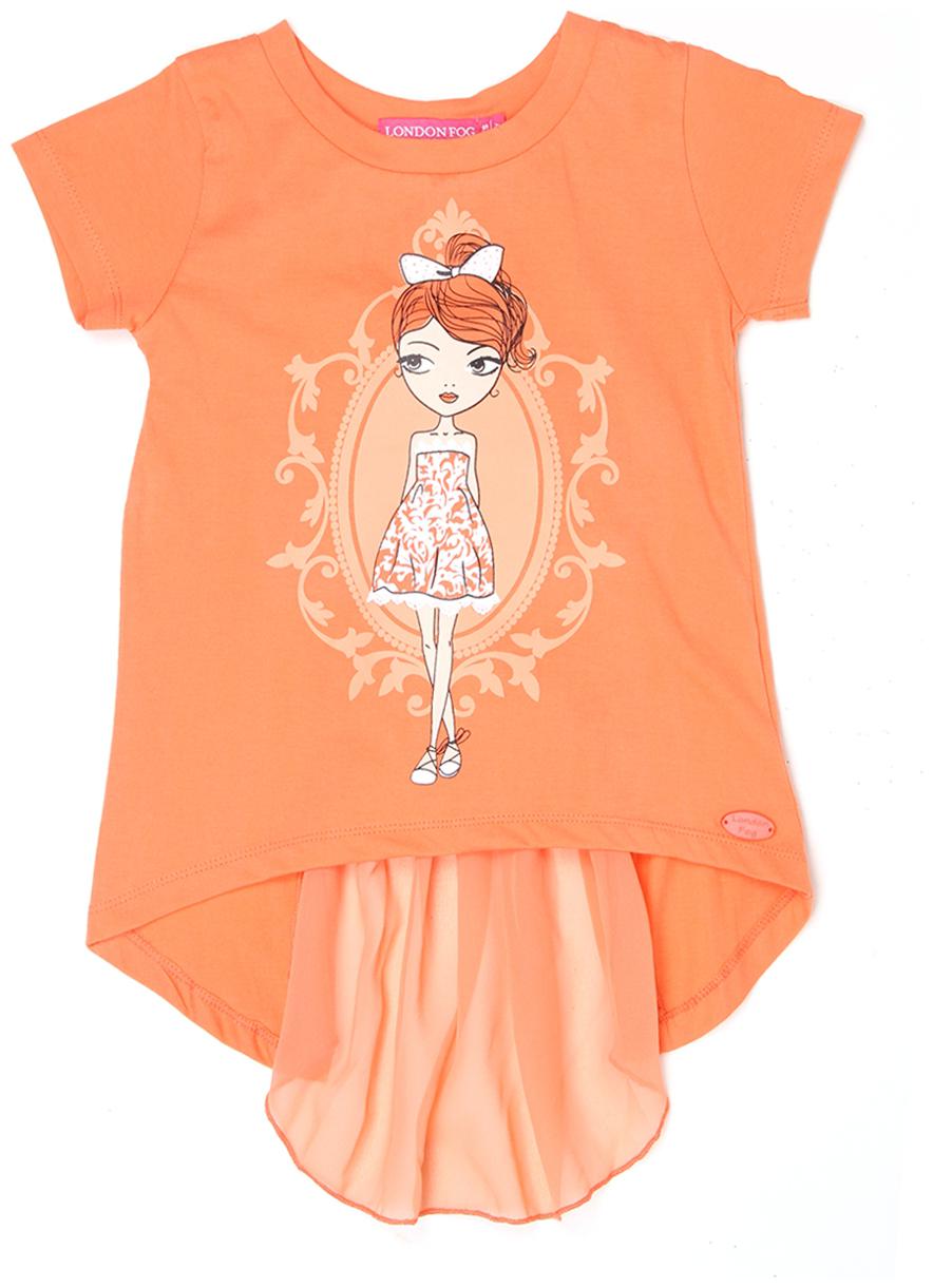 

London Fog Girl Cotton Printed Top - Orange