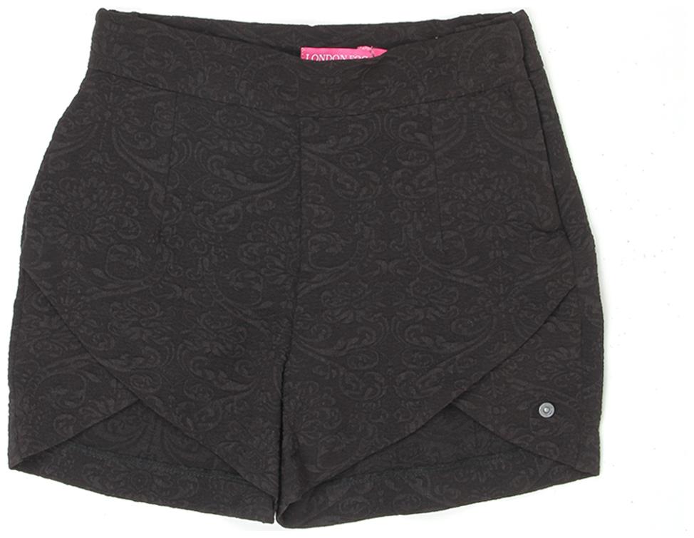 

London Fog Girl Polyester Solid Regular shorts - Black