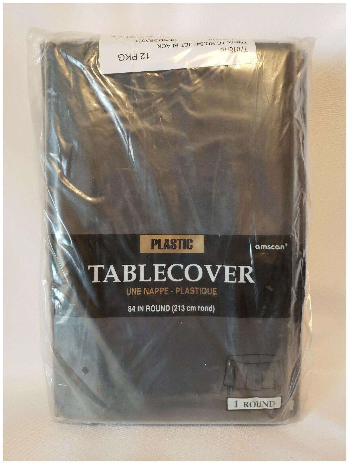 

LOT 12 Amscan 17420 Table Cover 84 ROUND Jet Black