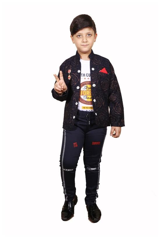 

LTP Cotton blend Printed Top Bottom Set - Blue