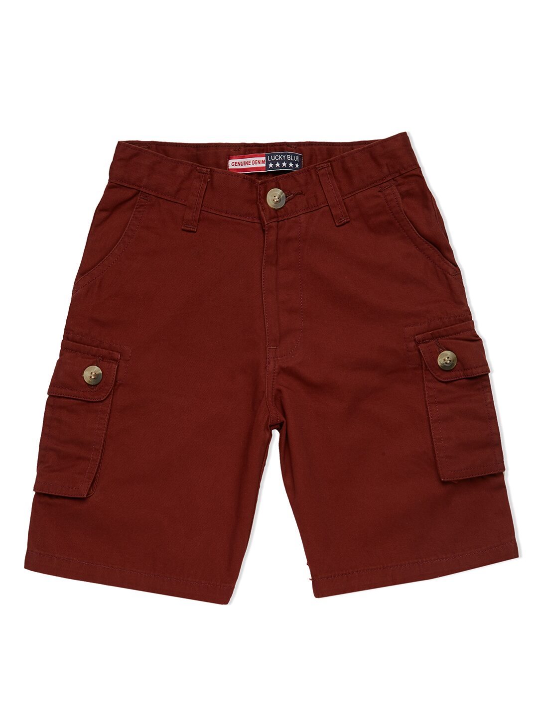 

LUCKY Blue Cotton Solid Rust Color Shorts For Boys