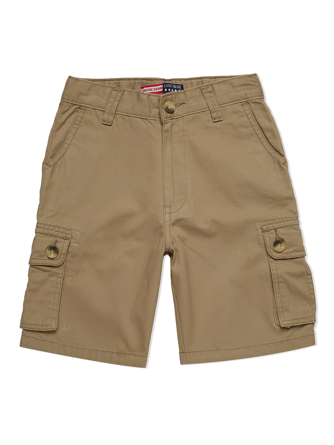 

LUCKY Blue Cotton Solid Beige Color Shorts For Boys