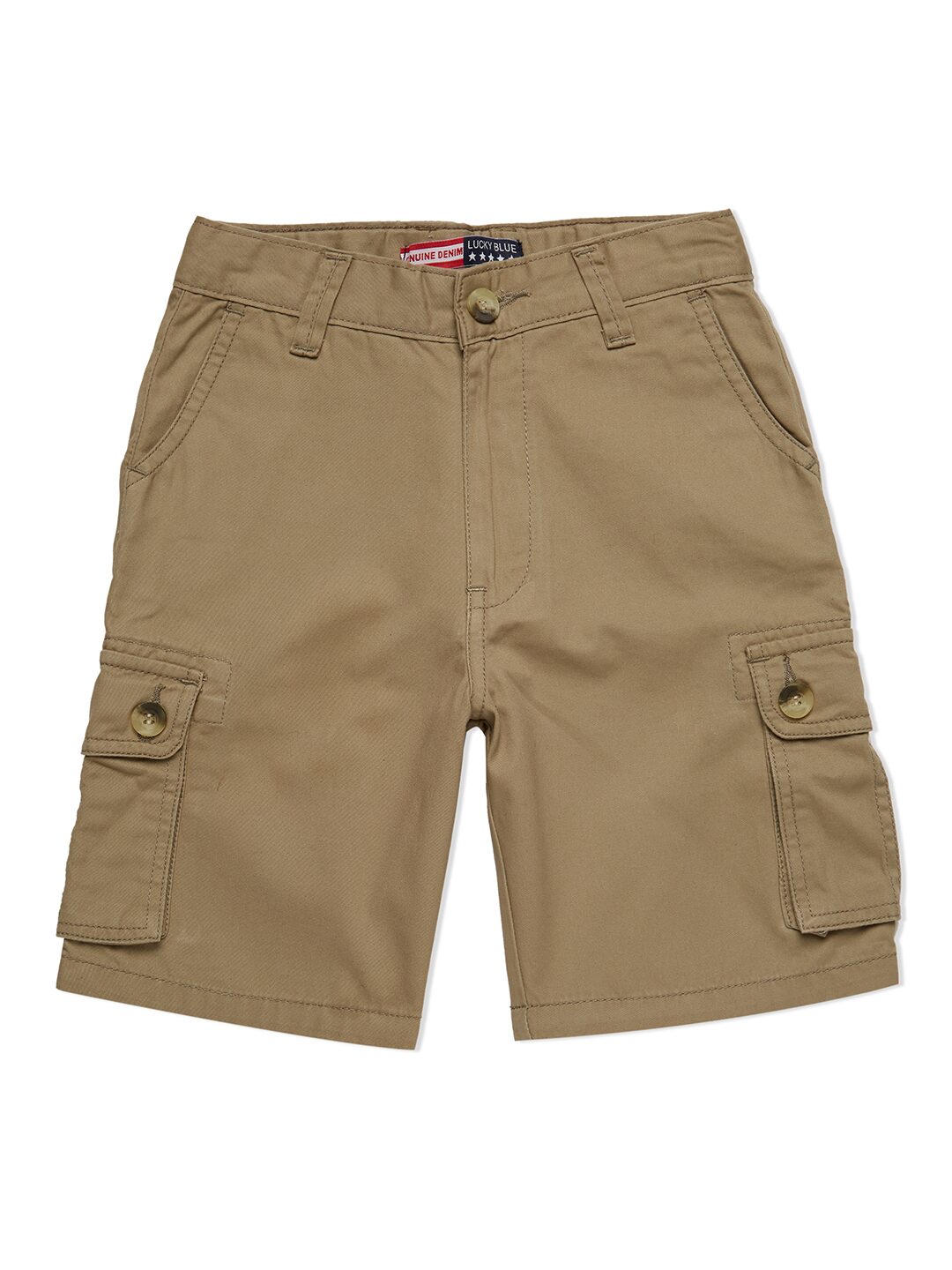 

LUCKY Blue Cotton Solid Beige Color Shorts For Boys
