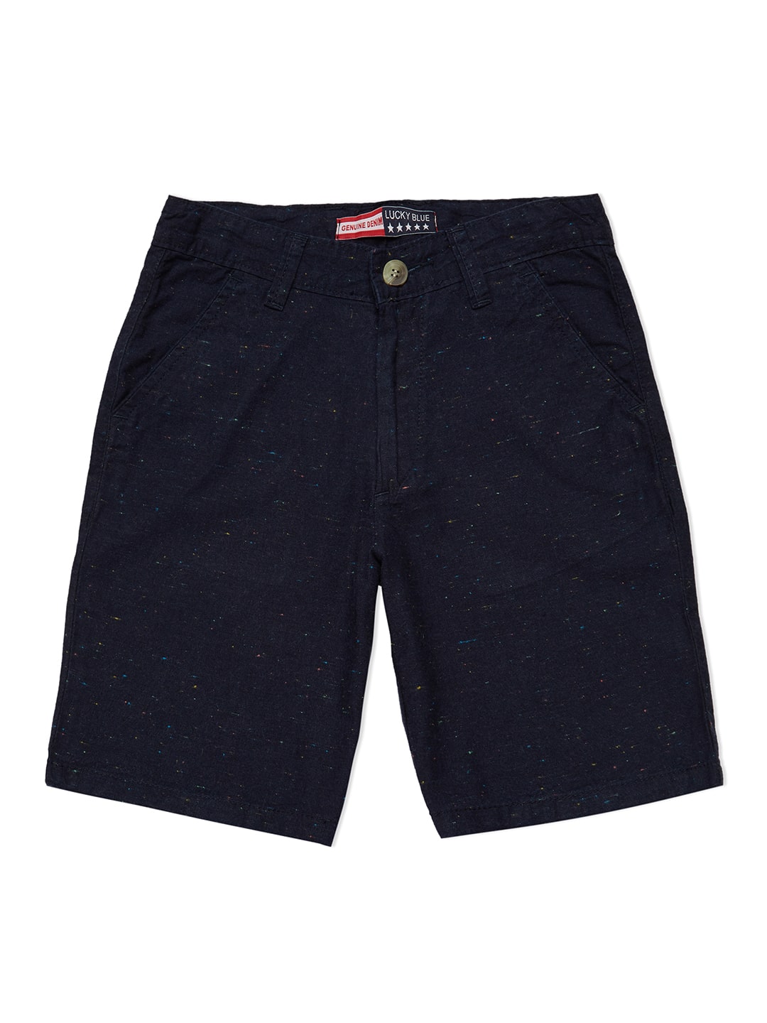 

LUCKY Blue Cotton Solid Navy Blue Color Shorts For Boys