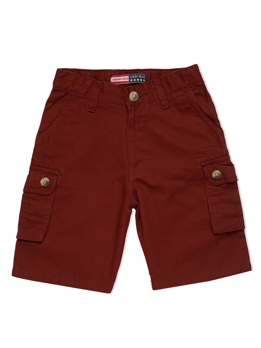 

LUCKY Blue Cotton Solid Rust Color Shorts For Boys
