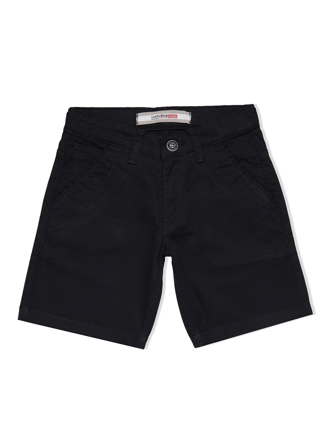 

LUCKY Blue Cotton Blend Solid Navy Blue Color Shorts For Boys