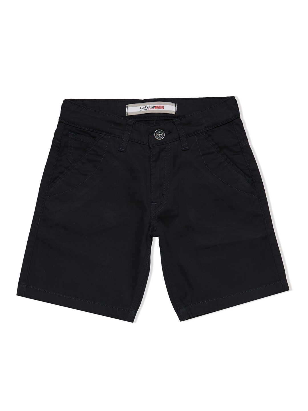 

LUCKY Blue Cotton Blend Solid Navy Blue Color Shorts For Boys