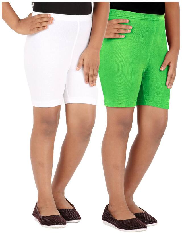 Lula Girl Blended Solid Regular shorts - White