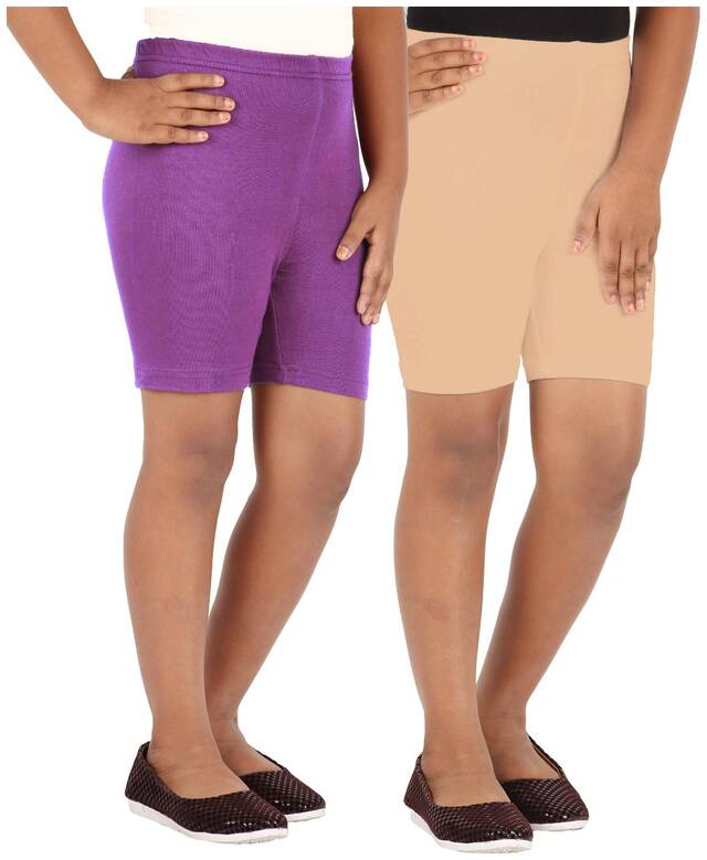 Lula Girl Blended Solid Regular shorts - Brown