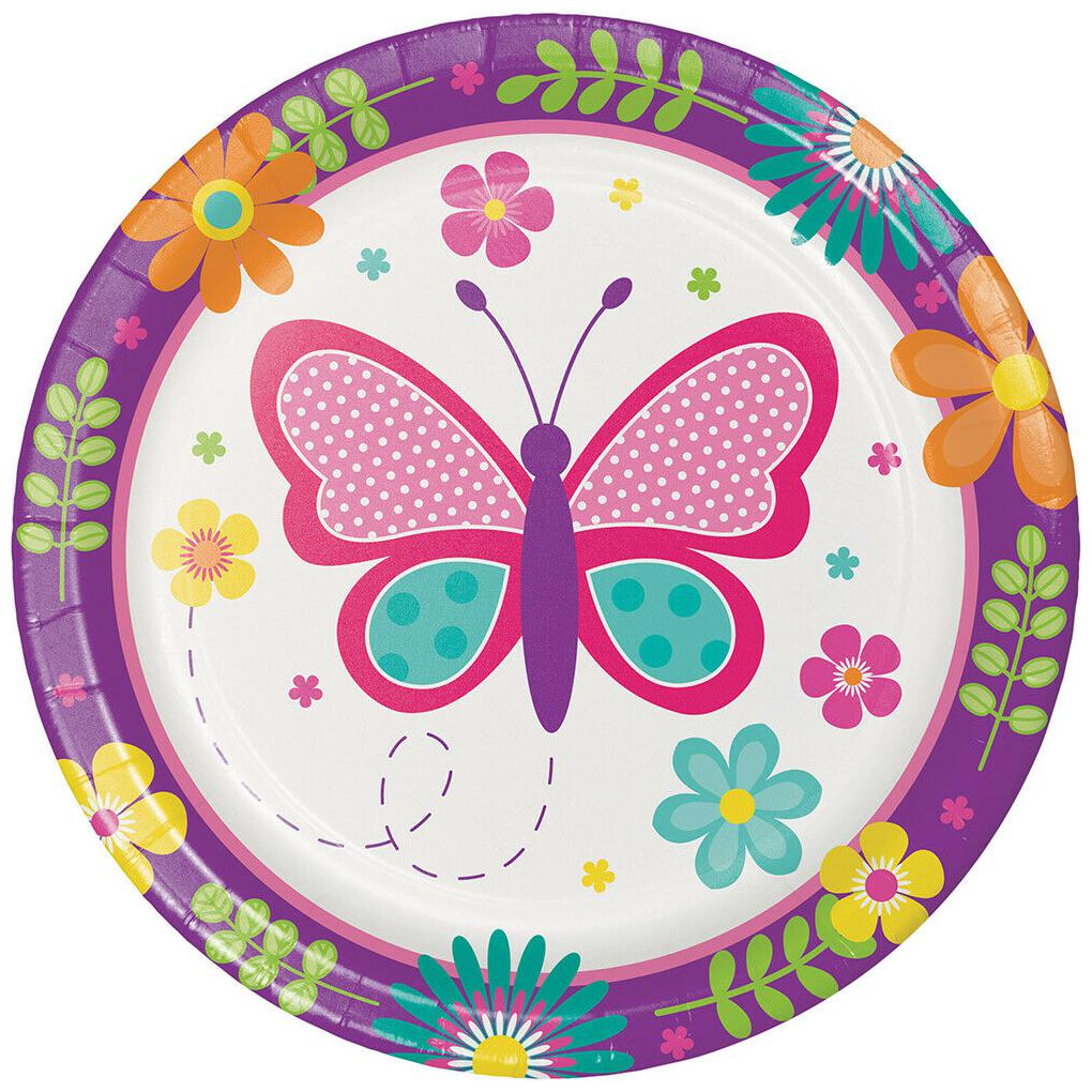 

LUNCHEON PLATE BUTTERFLY GARDEN 12 8CT
