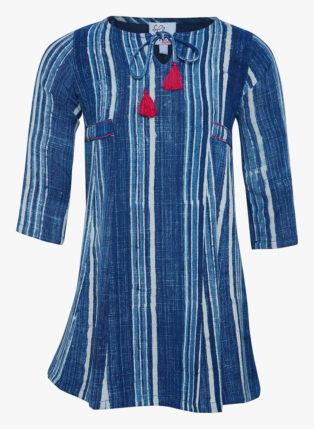 

Lyla Cotton Striped Blue Kurti for Girls