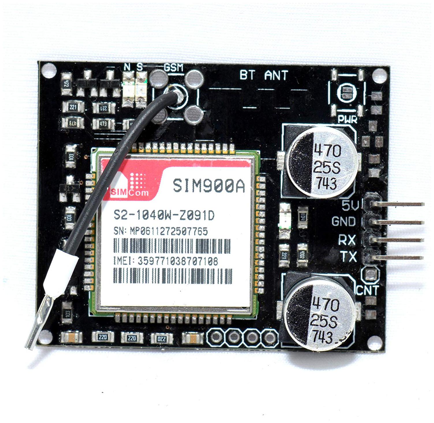 

MAKER AND HACKER SIM900a Quadband GSM GPRS TTL MODULE with Wire Antenna